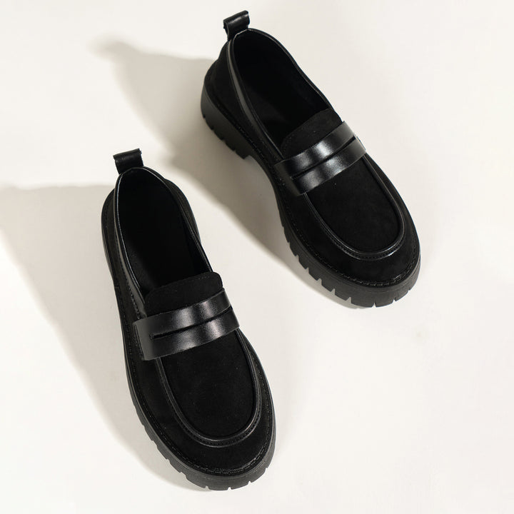 Leopard print suede loafers