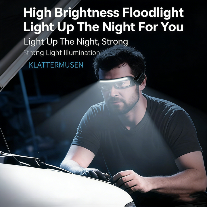 Ear-mounted high-intensity eyeglass lamp