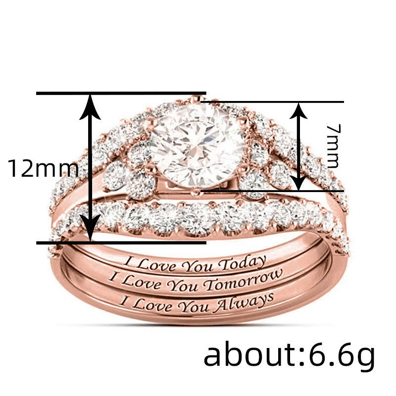 Diamond ring three-piece set