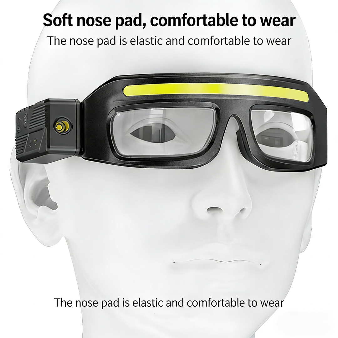 Ear-mounted high-intensity eyeglass lamp