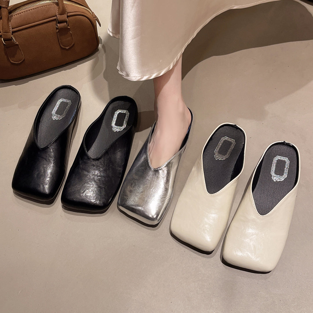 Minimalist Square-Toe Mules