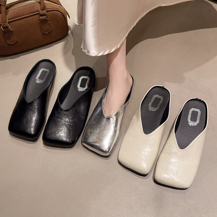Minimalist Square-Toe Mules