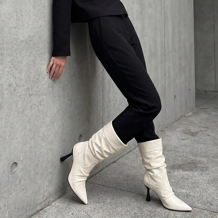Slouch Pointed Toe Stiletto Mid‑Calf Boot