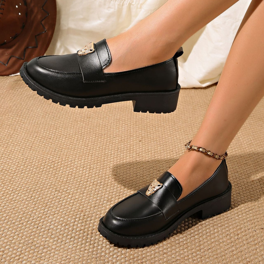 Leather-trimmed slip-on shoes