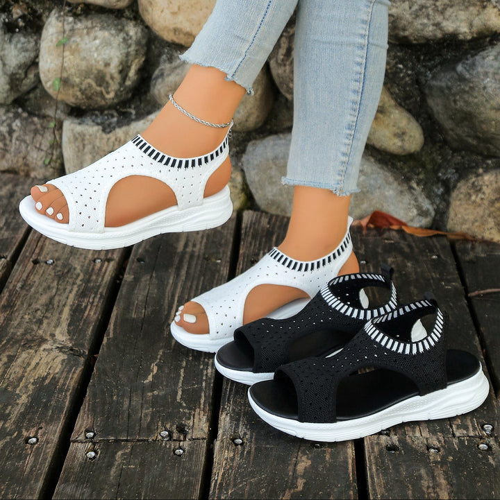 Breathable Cut-Out Platform Sandals