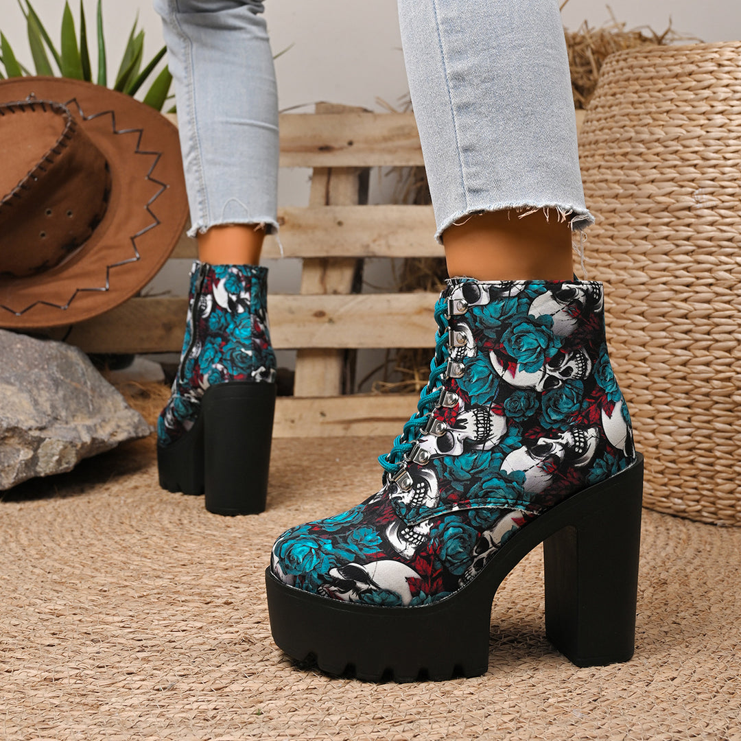 Platform Heel Ankle Boots