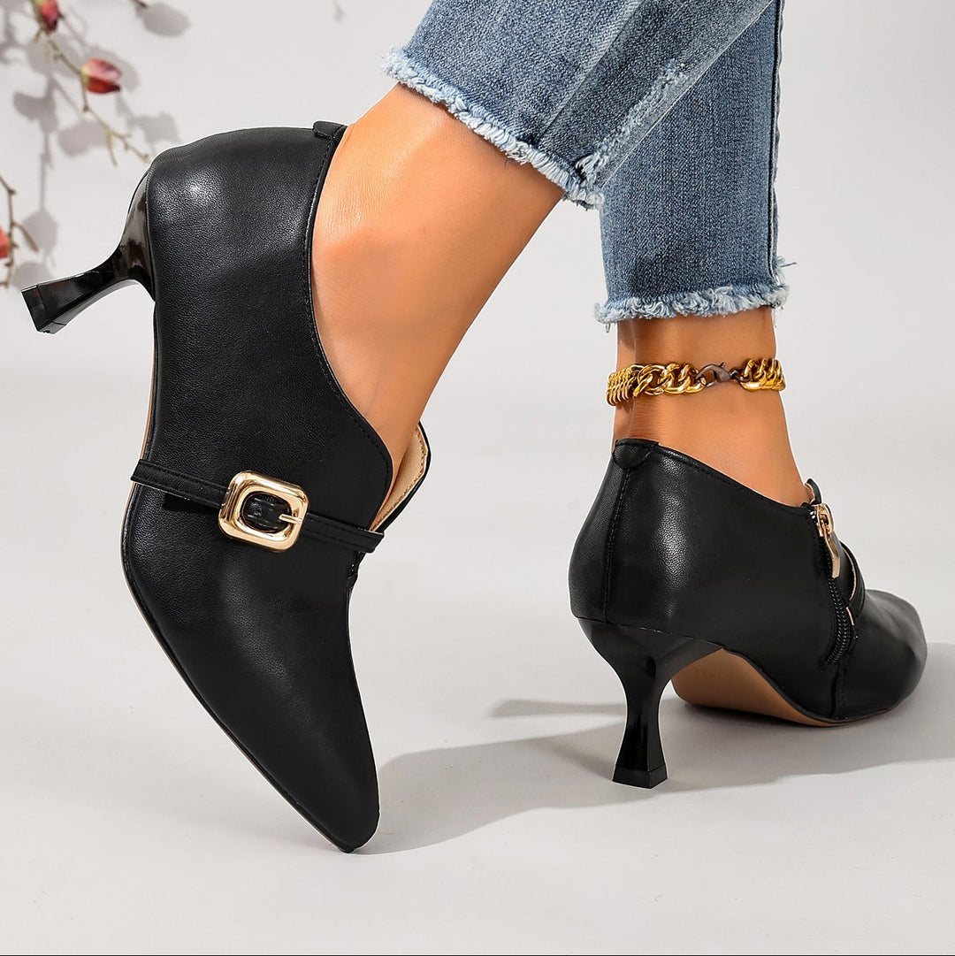 Pointed Toe Mid Heel Pumps