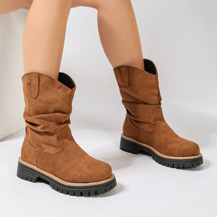 Suede Platform Martin Boots