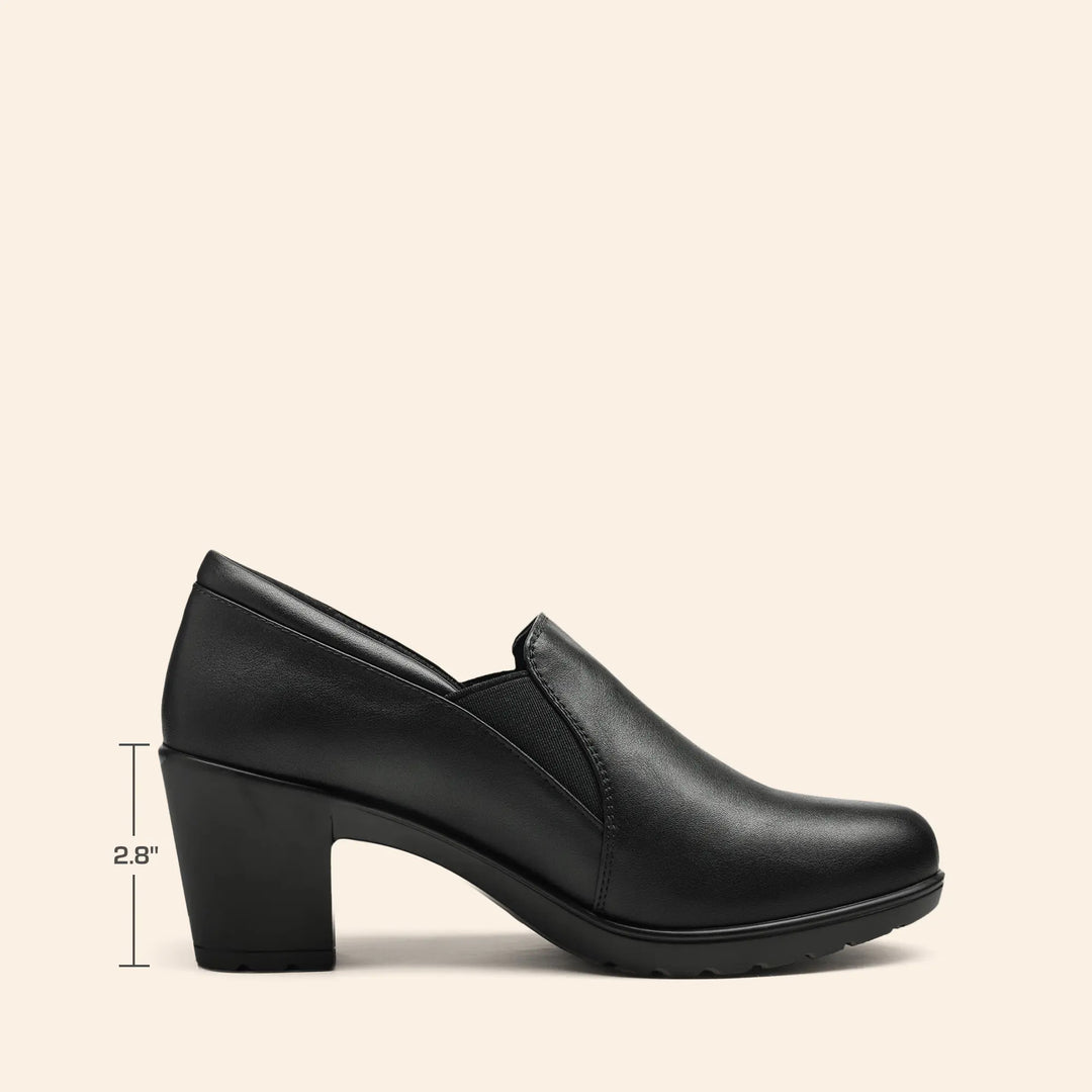 Low-cut block-heel loafers