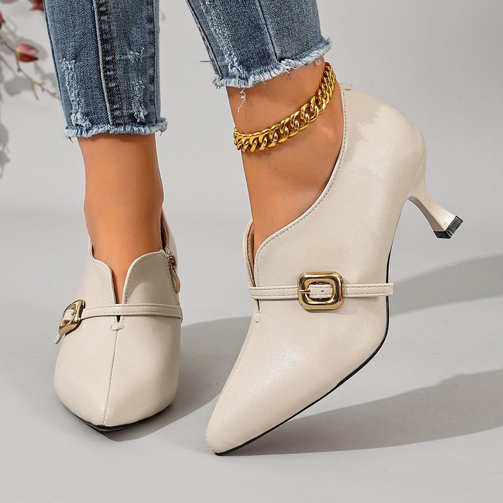 Pointed Toe Mid Heel Pumps