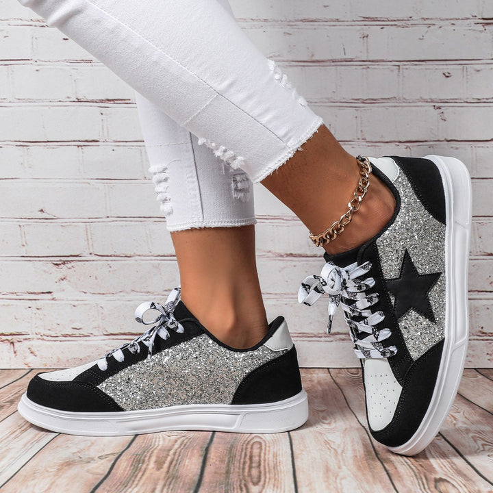 Leopard Sequin Casual Skate Shoes