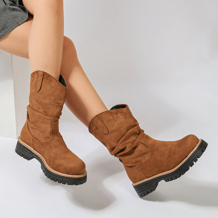 Suede Platform Martin Boots