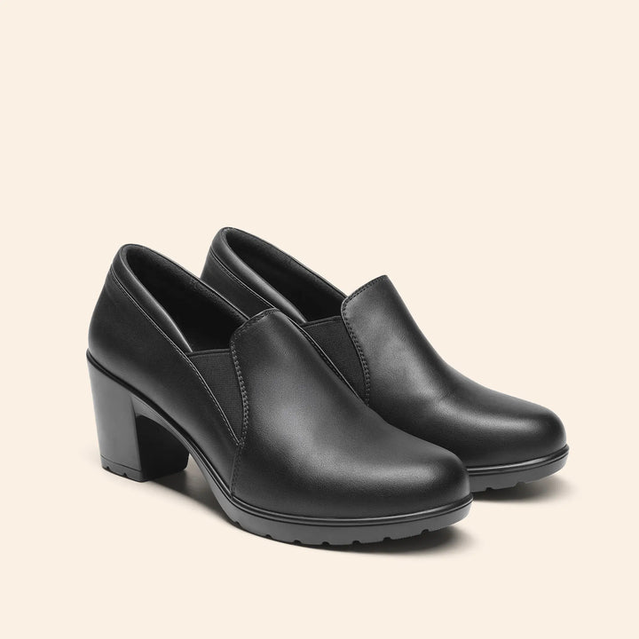 Low-cut block-heel loafers