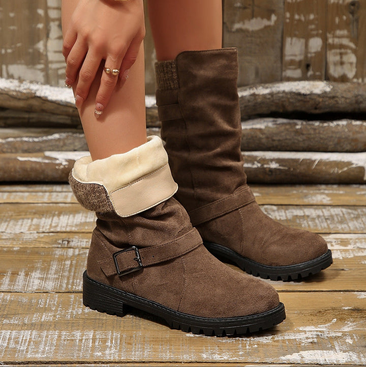 Fleece Lined Belt Boots