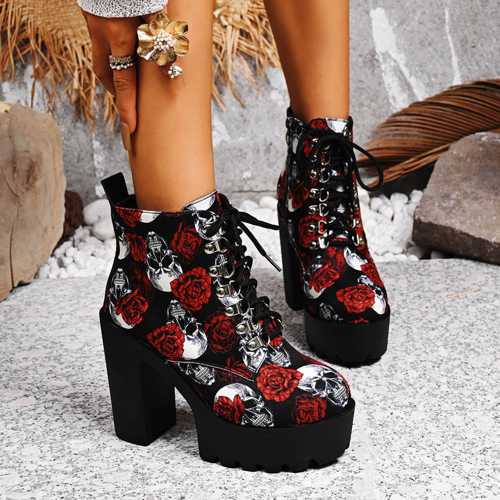 Platform Heel Ankle Boots