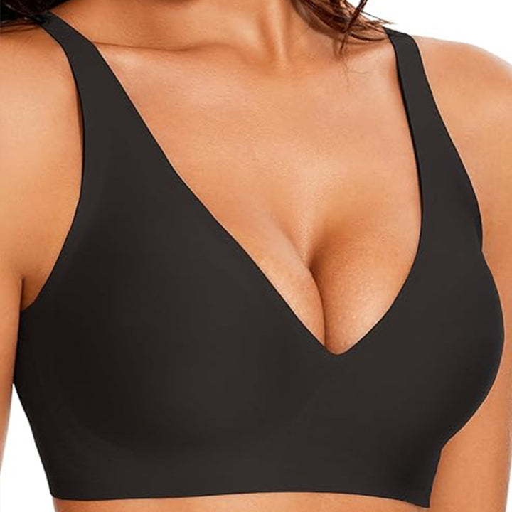 Deep V seamless bra