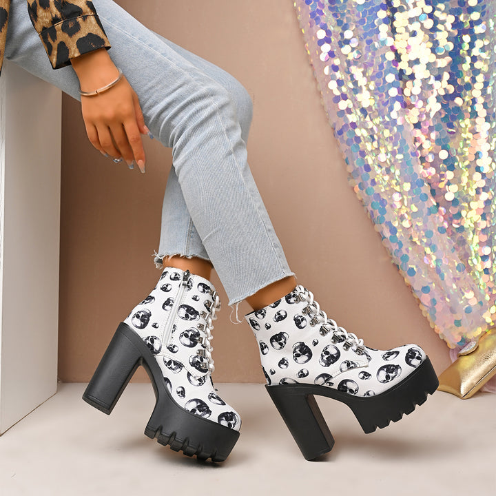 Platform Heel Ankle Boots