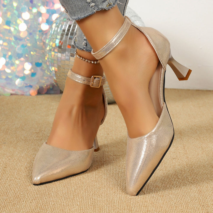 Women Pointed Toe Ankle Strap High Heel Sandals