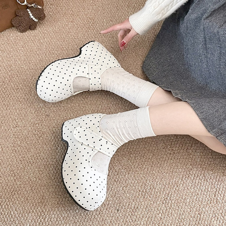 Polka Dot Mary Jane Flats