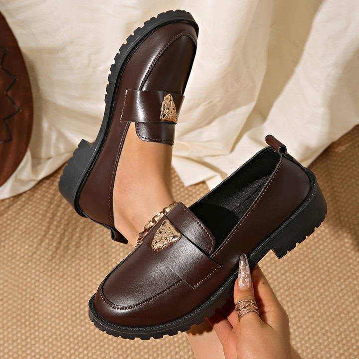 Leather-trimmed slip-on shoes