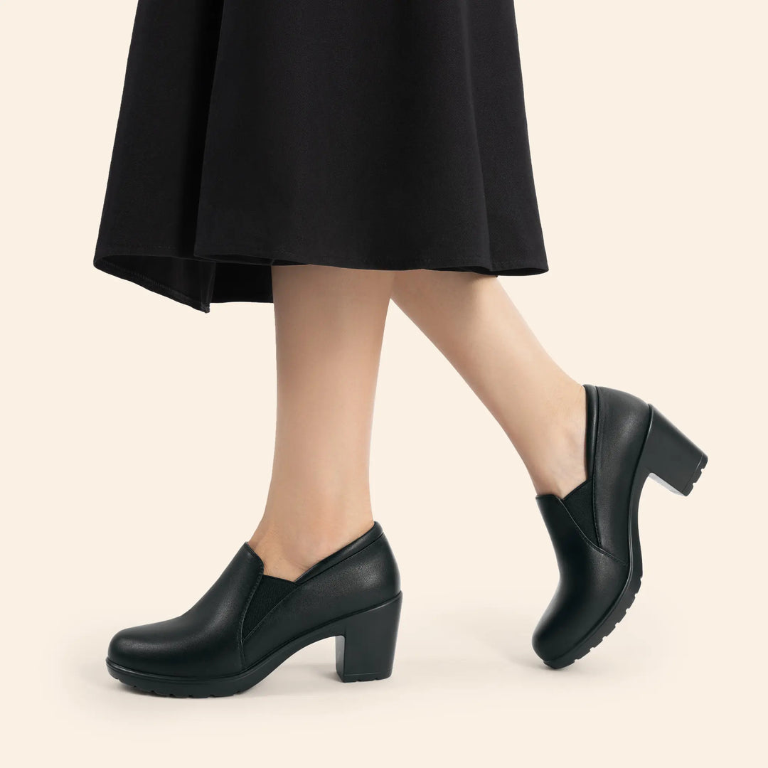 Low-cut block-heel loafers