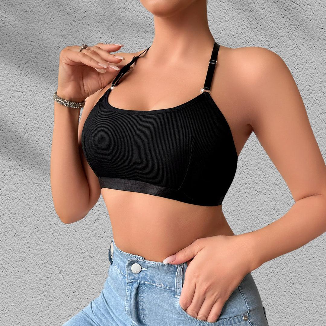Lace Pearl Back Bra