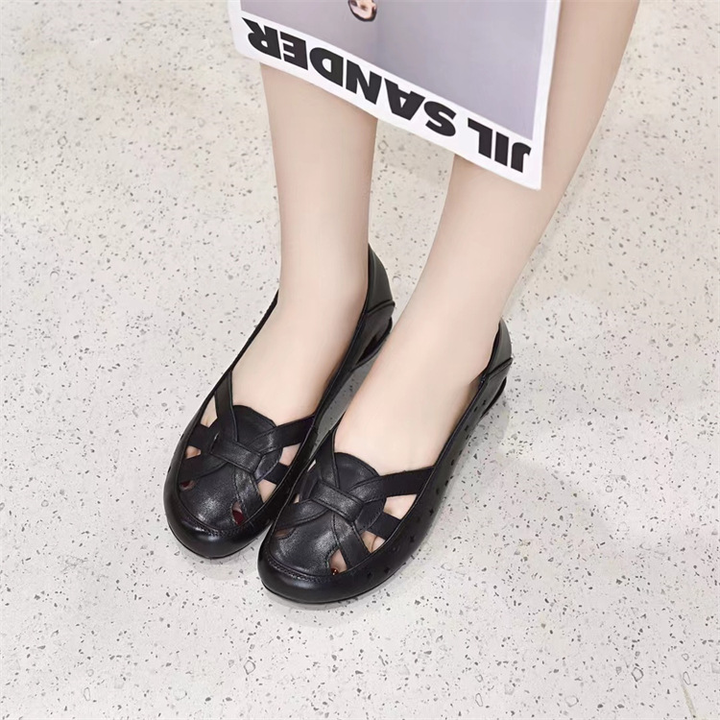 Women Hollow Cross Strap Flat Shoes