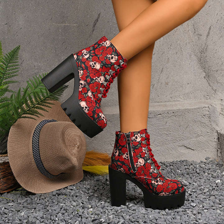 Platform Heel Ankle Boots