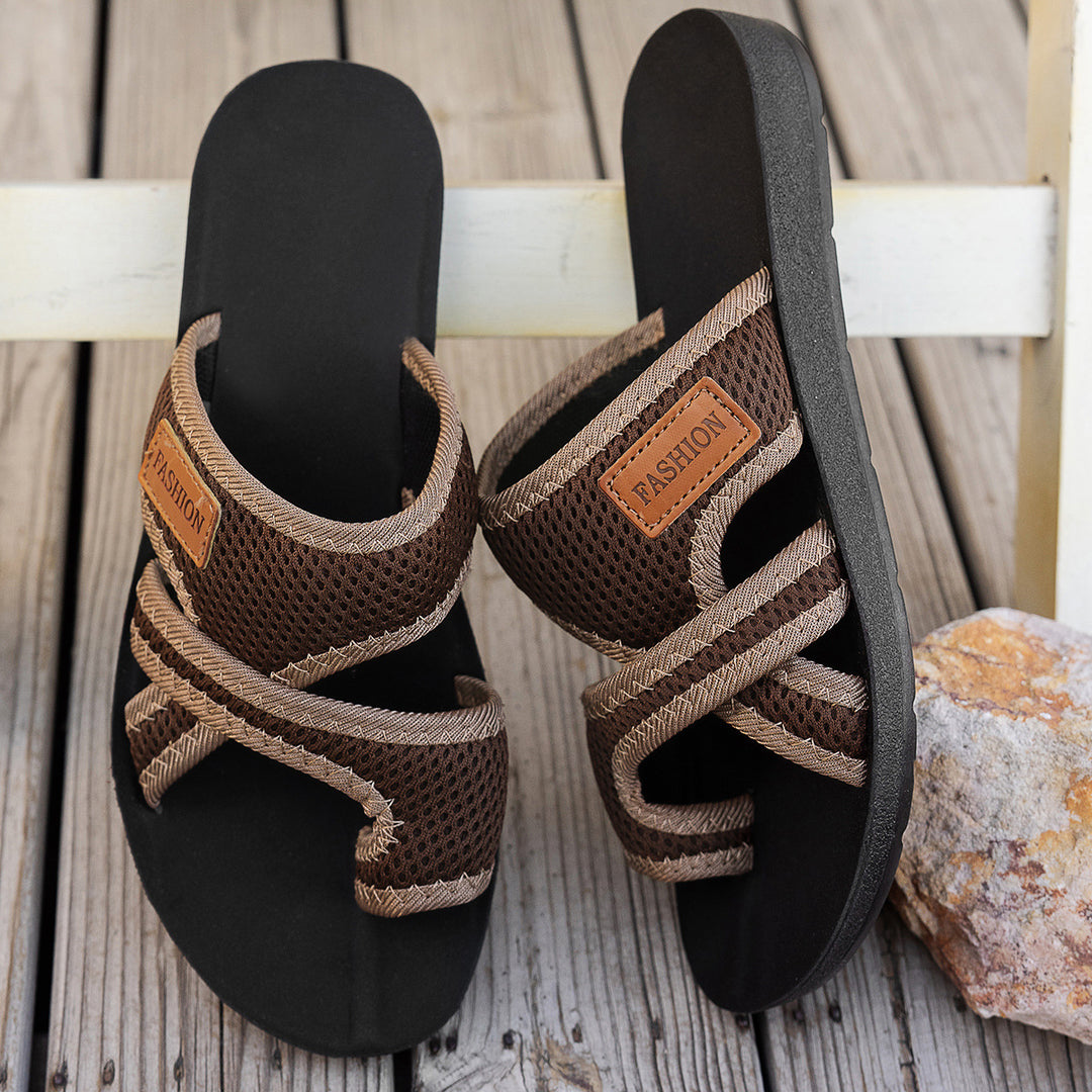 Summer Mesh Strap Flat Sandals For Women