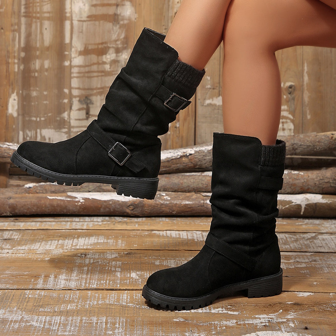 Fleece Lined Belt Boots