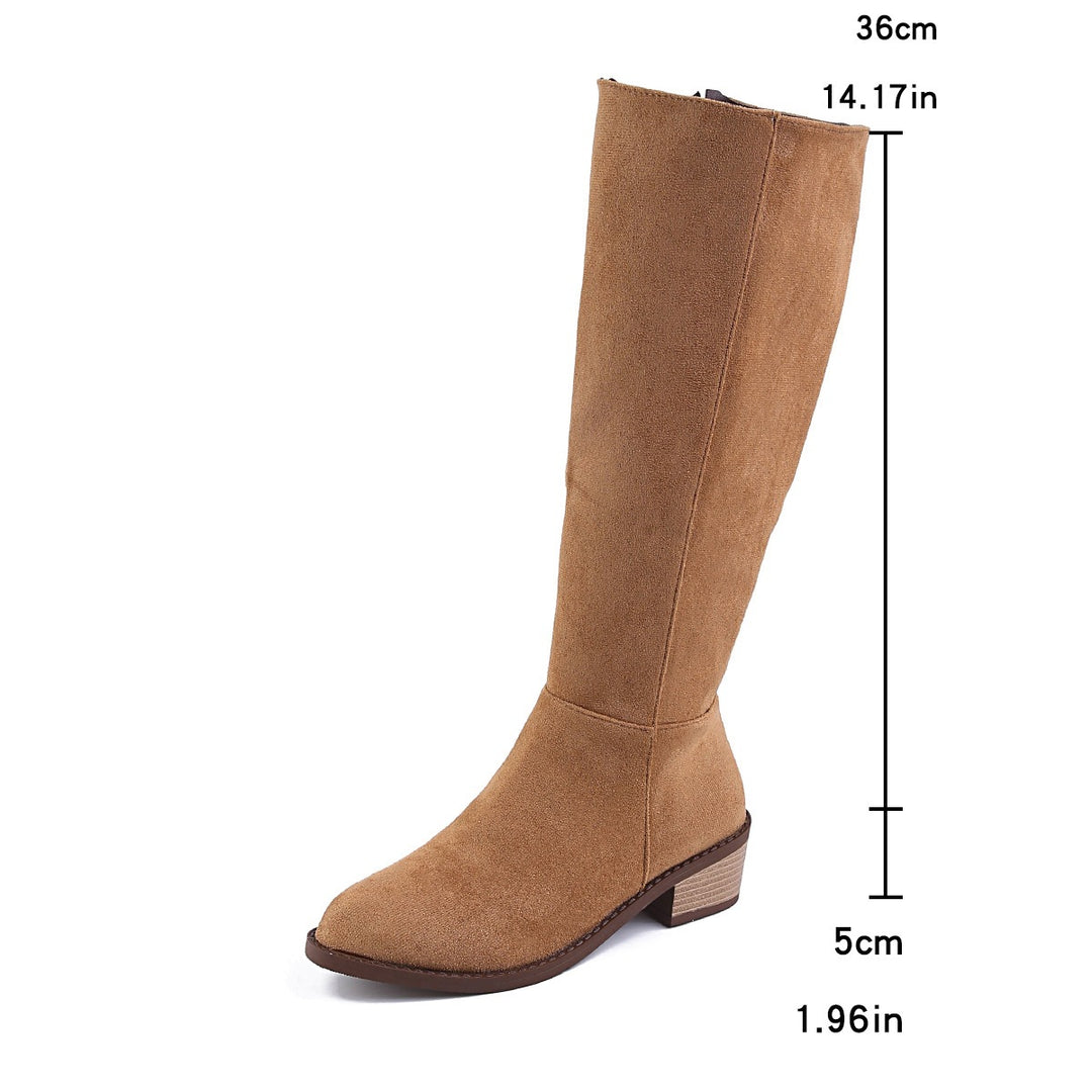 Autumn Faux Suede Wide-Shaft Boots
