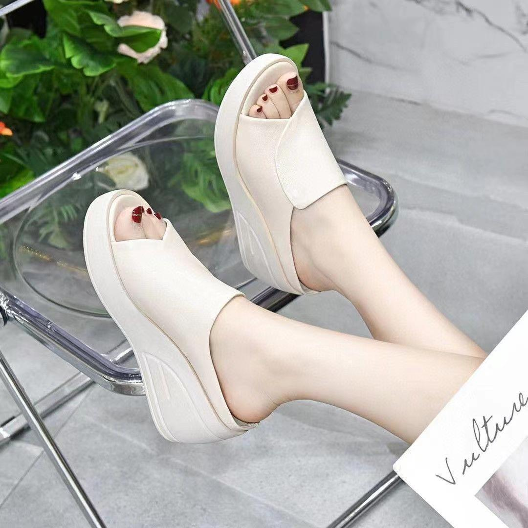 Women Open Toe Platform Wedge Slide Sandals