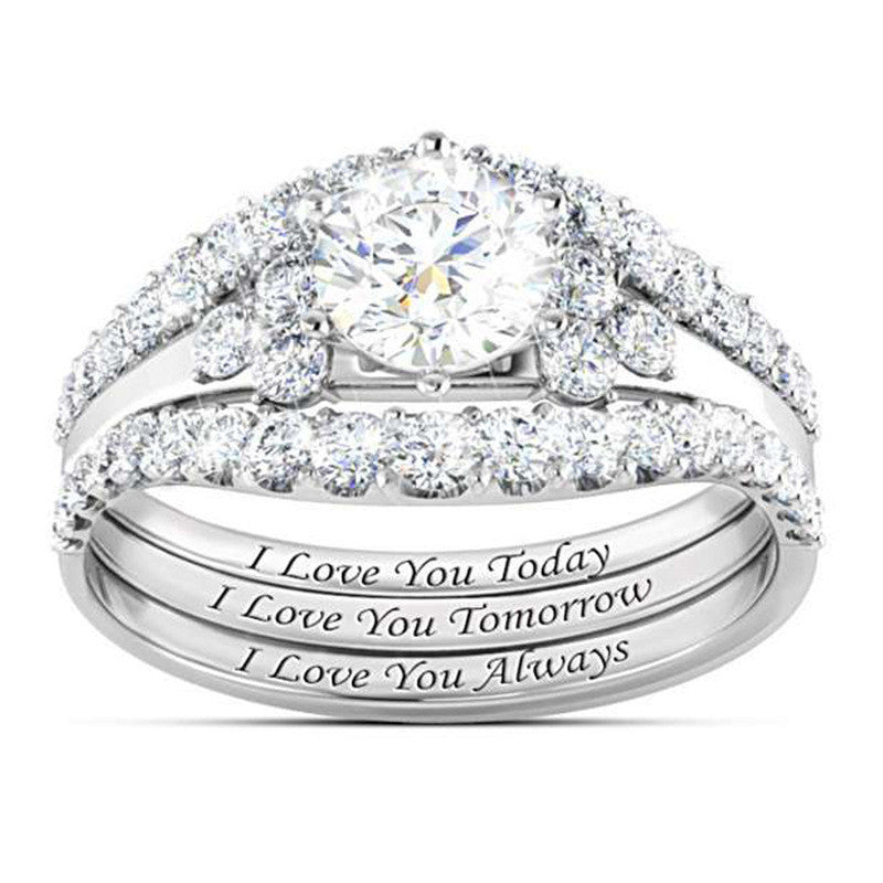 Diamond ring three-piece set