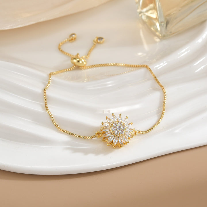 Rotating Sunflower Stress Relief Bracelet