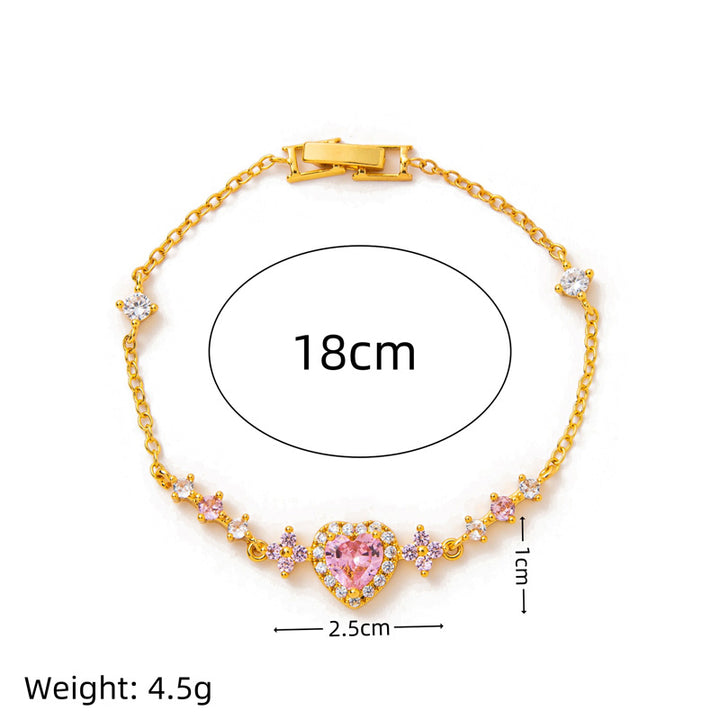 Heart-shaped diamond bracelet