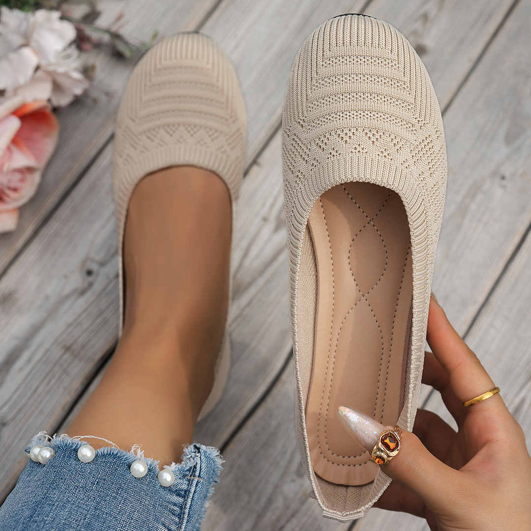 Knit Breathable Comfort Flat Slip On Shoes