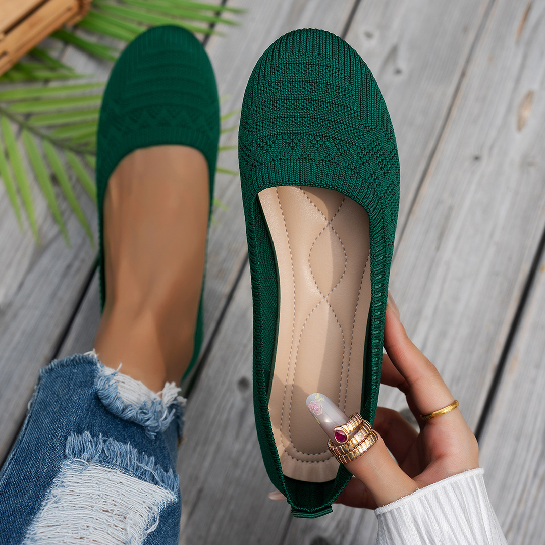 Knit Breathable Comfort Flat Slip On Shoes