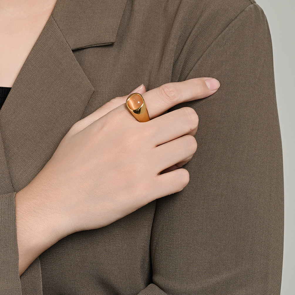Retro Wide Band Signet Ring