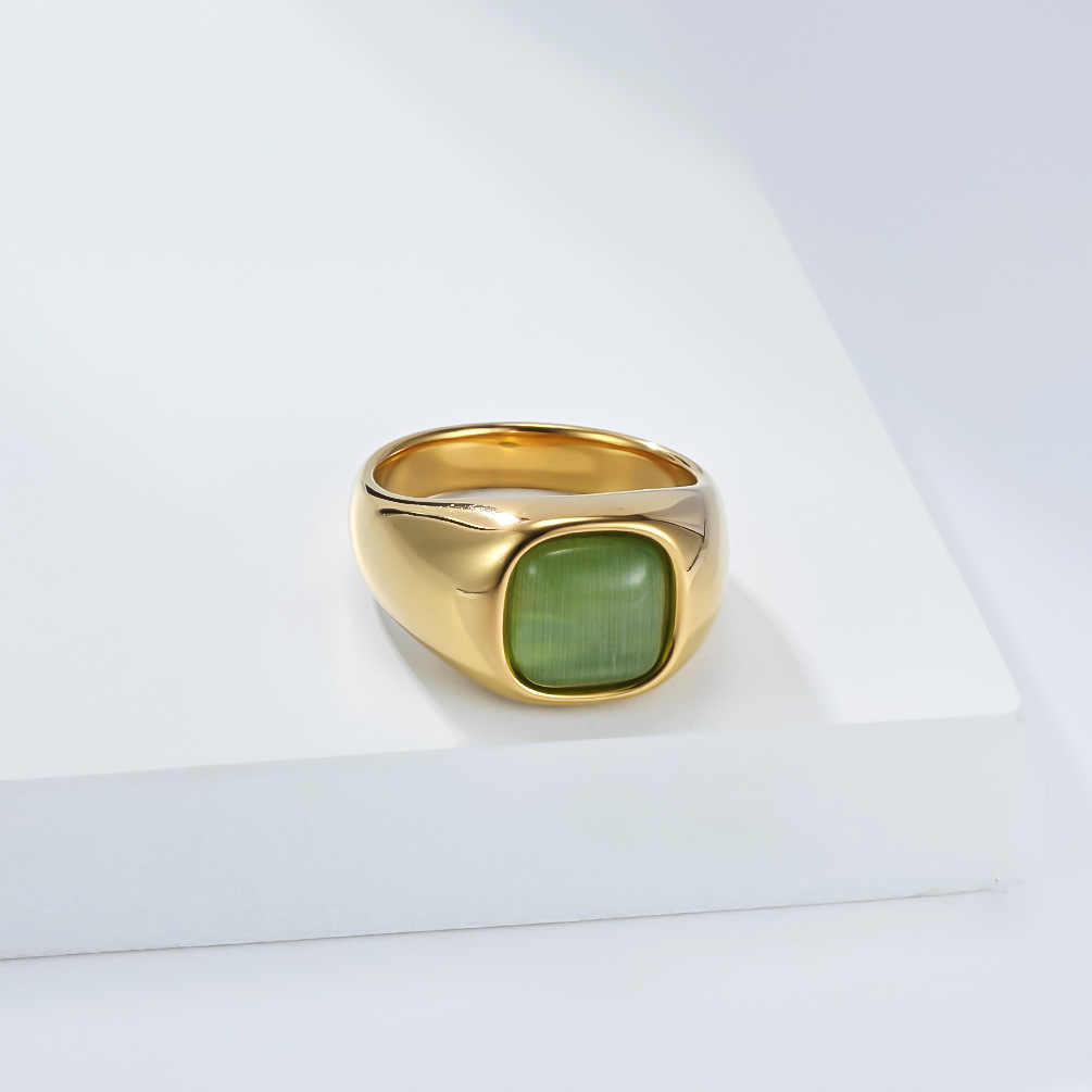Retro Wide Band Signet Ring