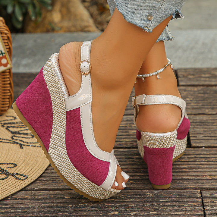 Open Toe Slingback Wedge Sandals