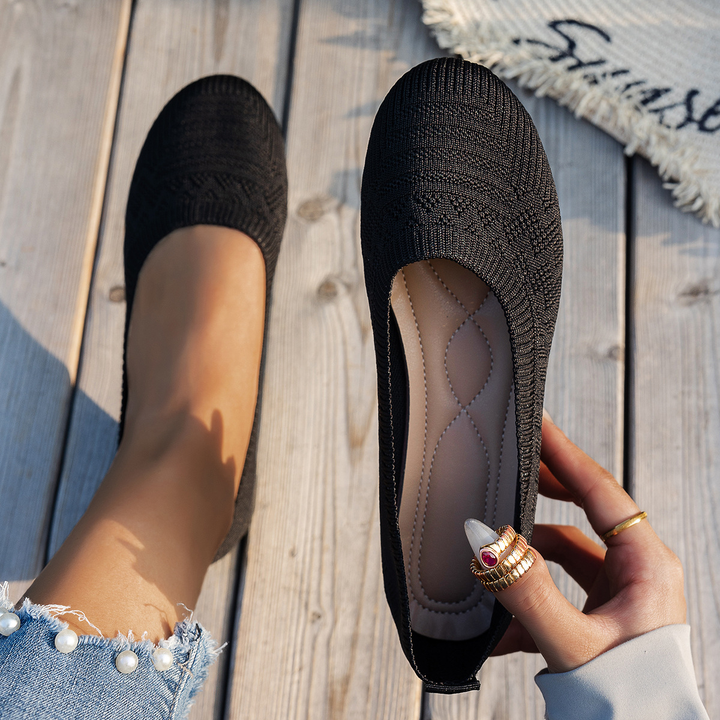 Knit Breathable Comfort Flat Slip On Shoes