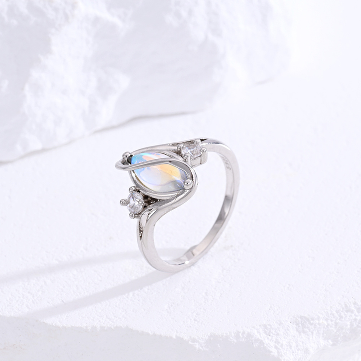 Unique Swirl Marquise Stone Ring
