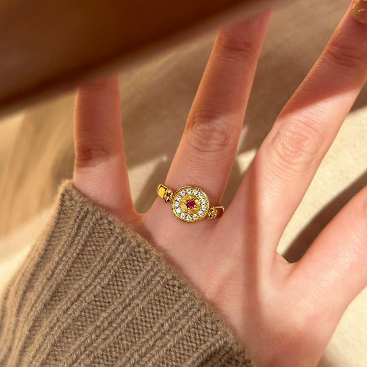 Vintage Two-sided Rotating Gemstone Flip Ring