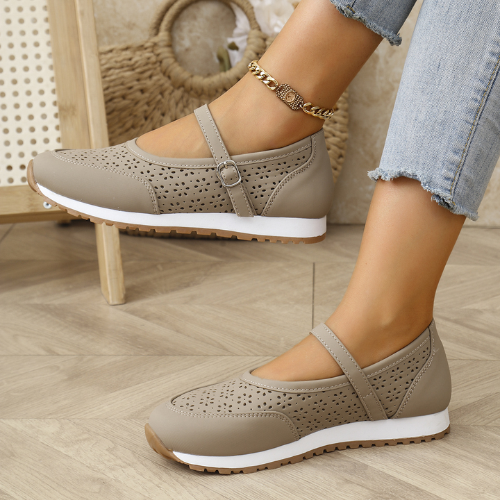 Ladies Hollow‑Out Mary Jane Lightweight Walking Flats