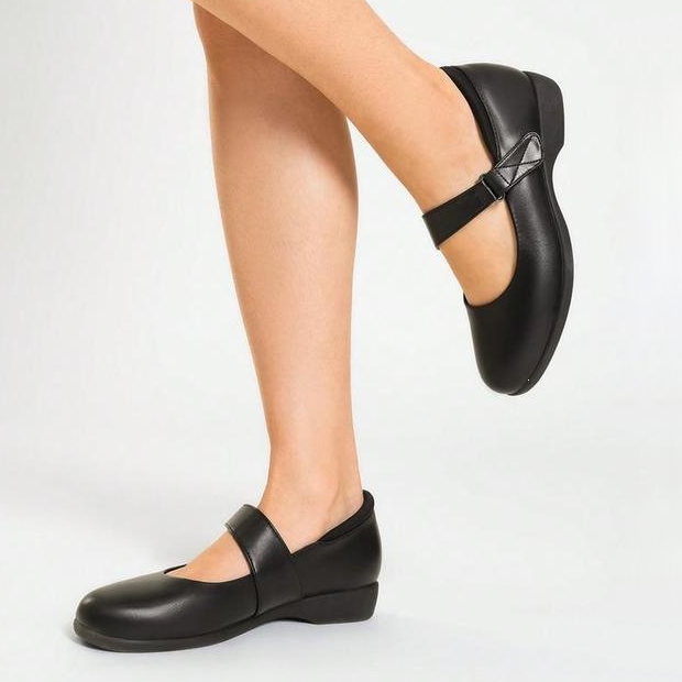 Casual Soft Leather Buckle Strap Women Mary Jane Flats