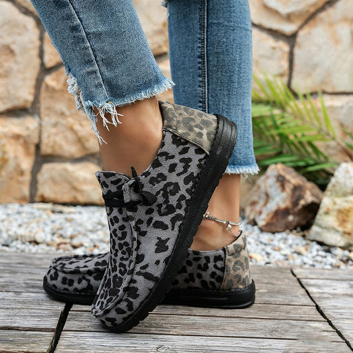 Leopard Canvas Slip On Shoes
