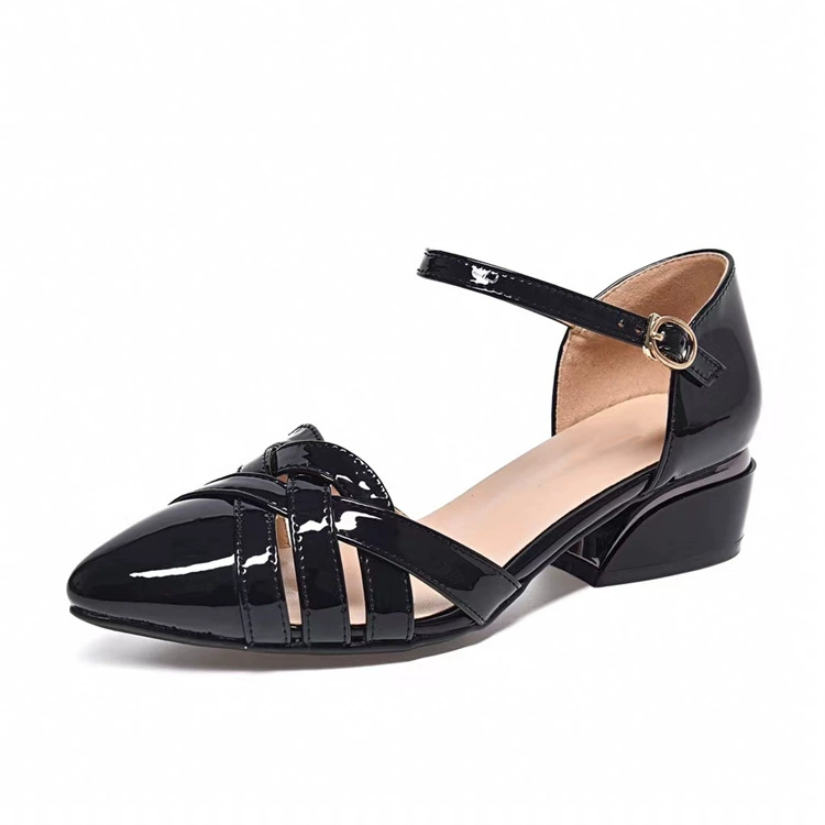 Cutout Point Toe Block Heel Mary Janes