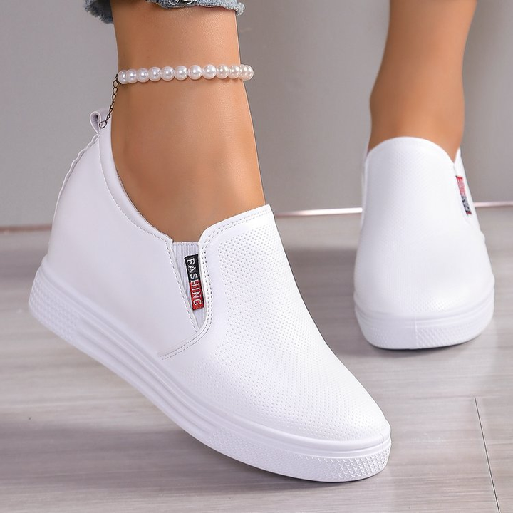 Woomen Slip‑On Hidden Wedge Casual Platform Sneakers