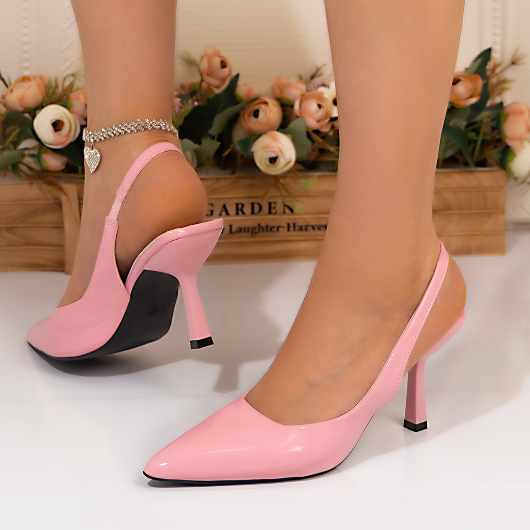 Gloss Pointed Slingback Stiletto High Heel Pumps