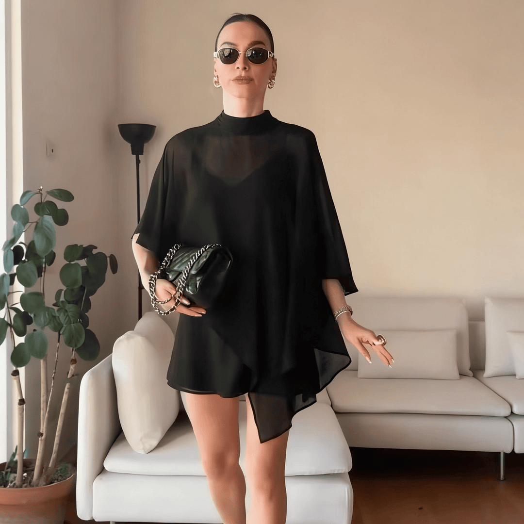 Cape-layered dress